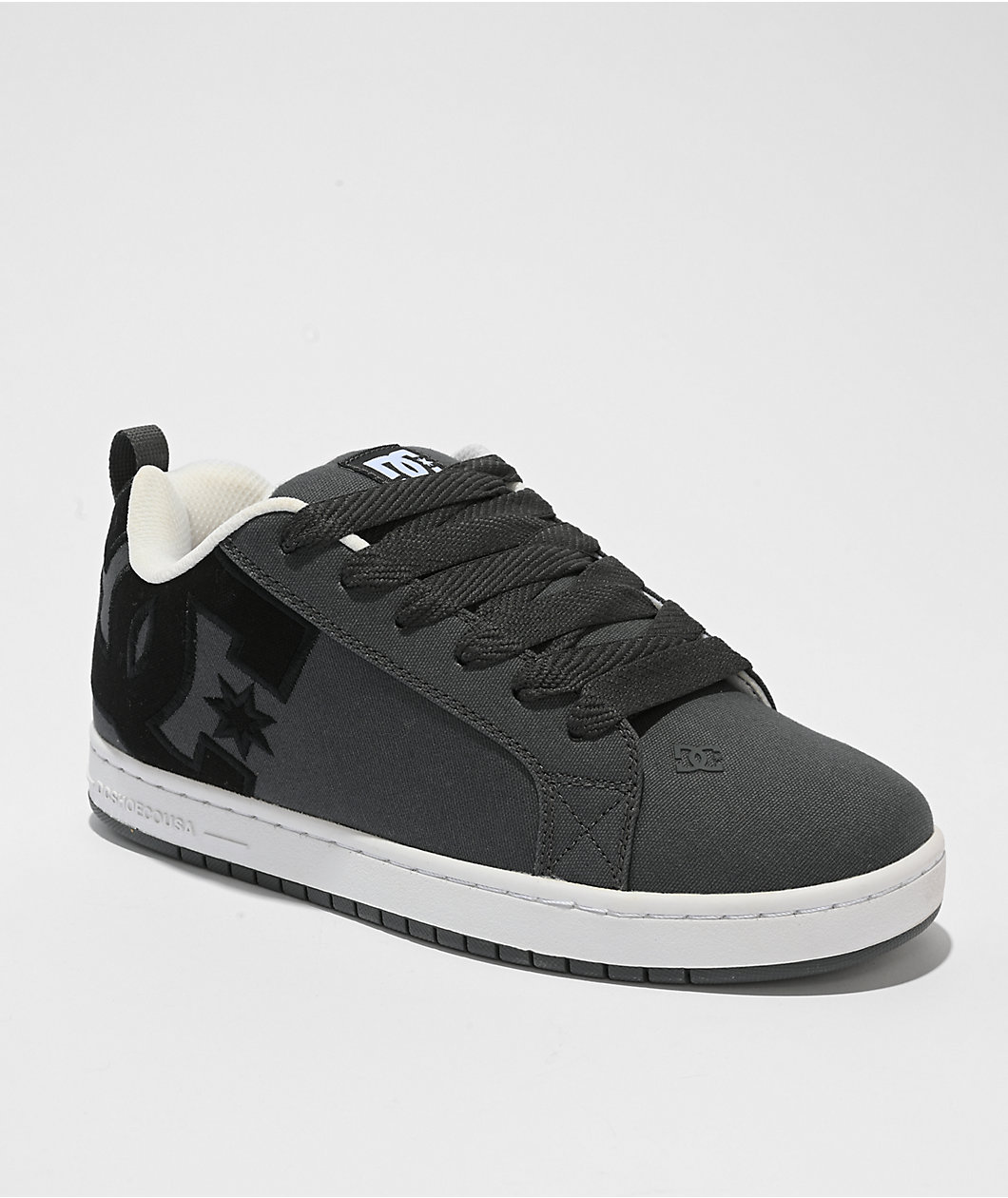 DC Court Graffik Grey, Black & White Skate Shoes