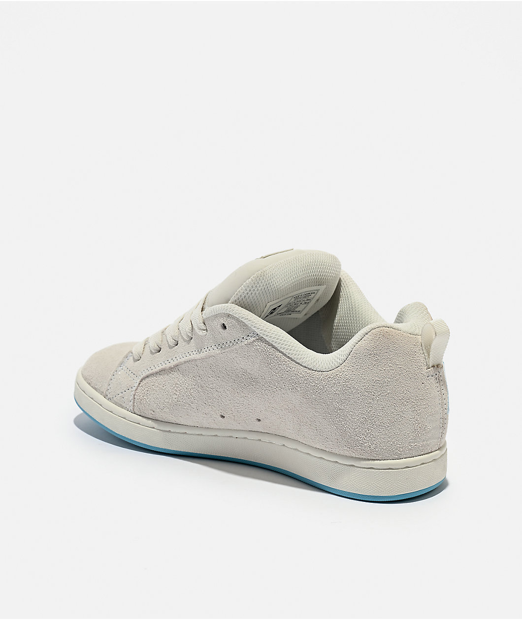 DC Court Graffik Off White & Pastel Blue Skate Shoes