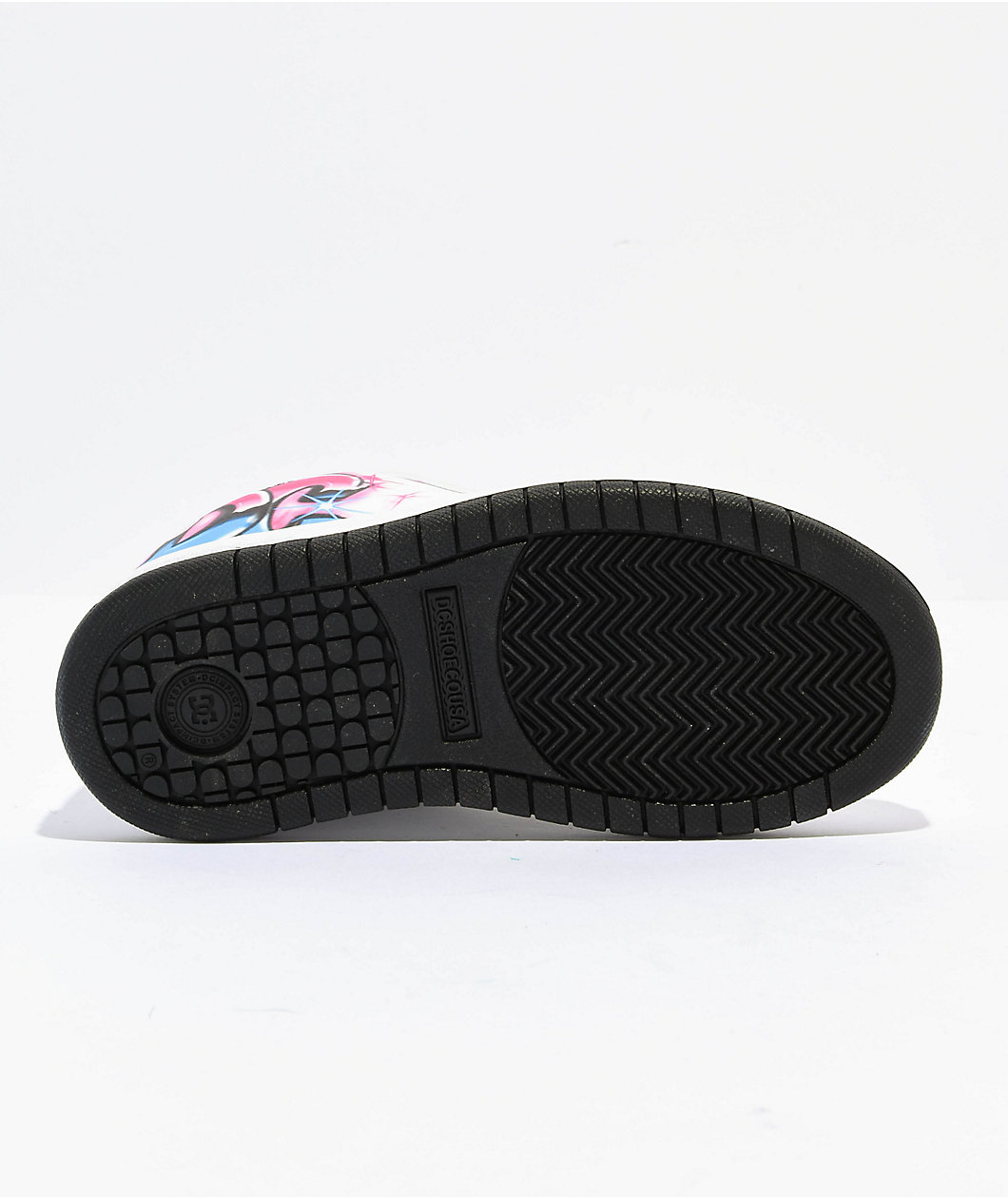 DC Court Graffik Pink, White & Blue Skate Shoes