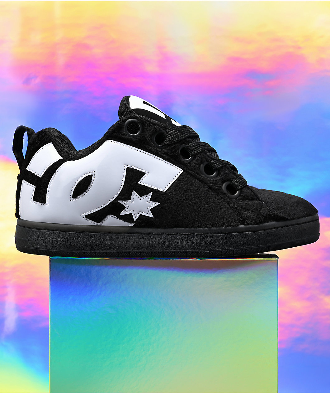 DC Court Graffik Puff Black & White Skate Shoes