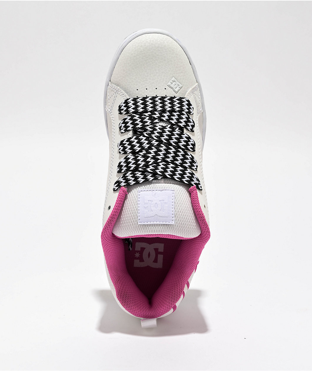 DC Court Graffik White, Pink & Black Skate Shoes