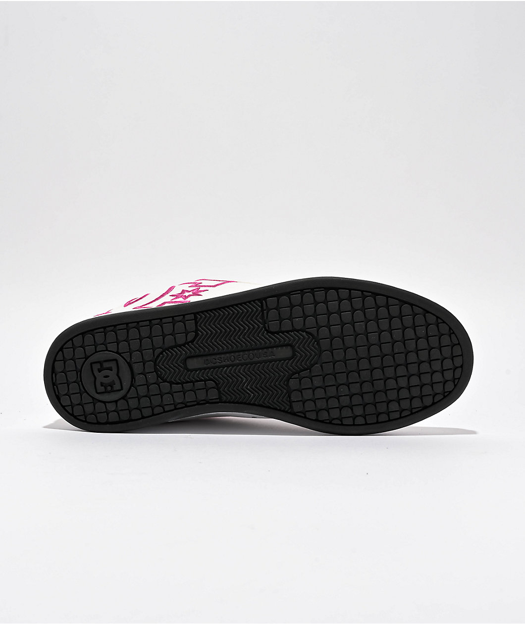 DC Court Graffik White, Pink & Black Skate Shoes