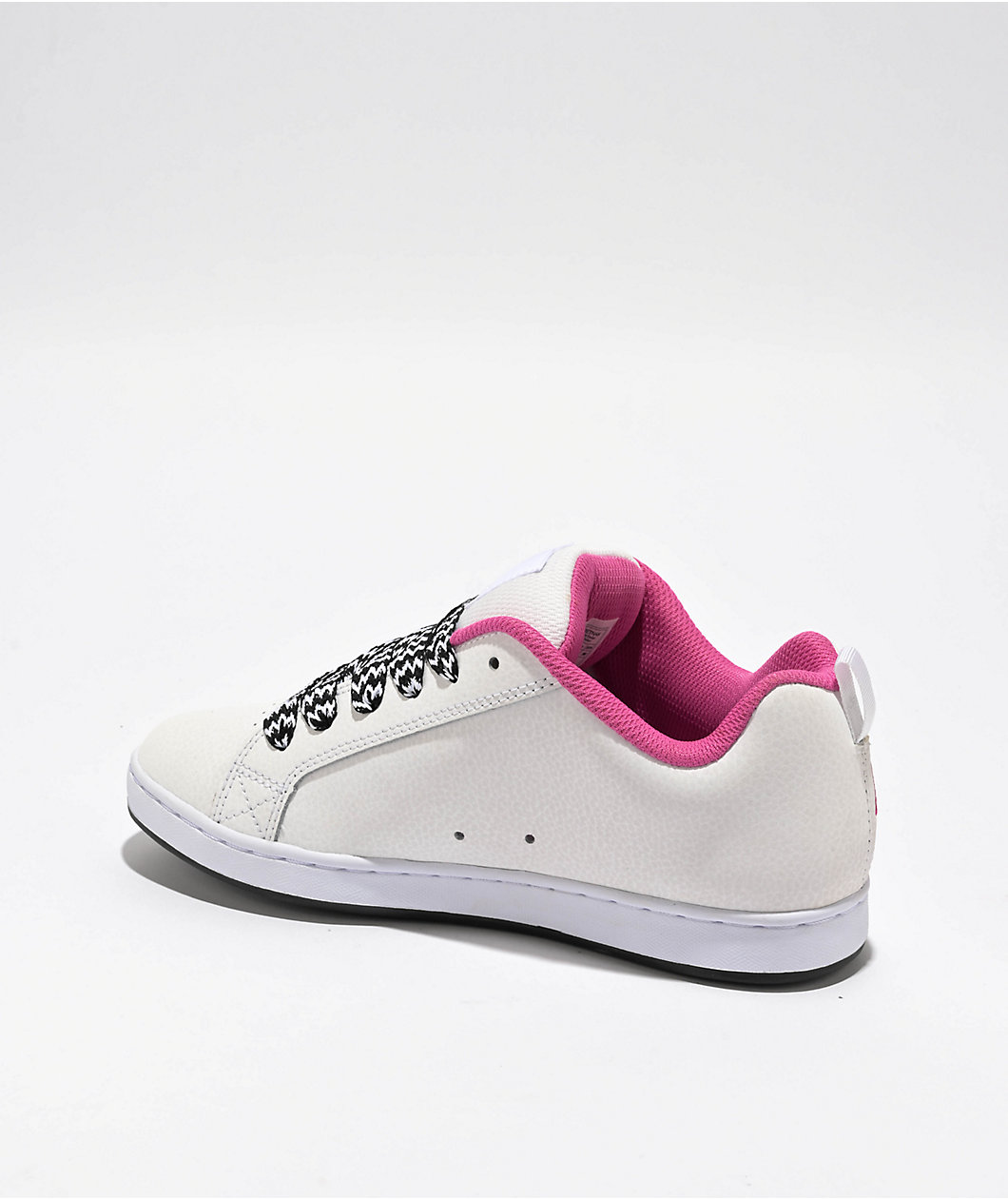 DC Court Graffik White, Pink & Black Skate Shoes