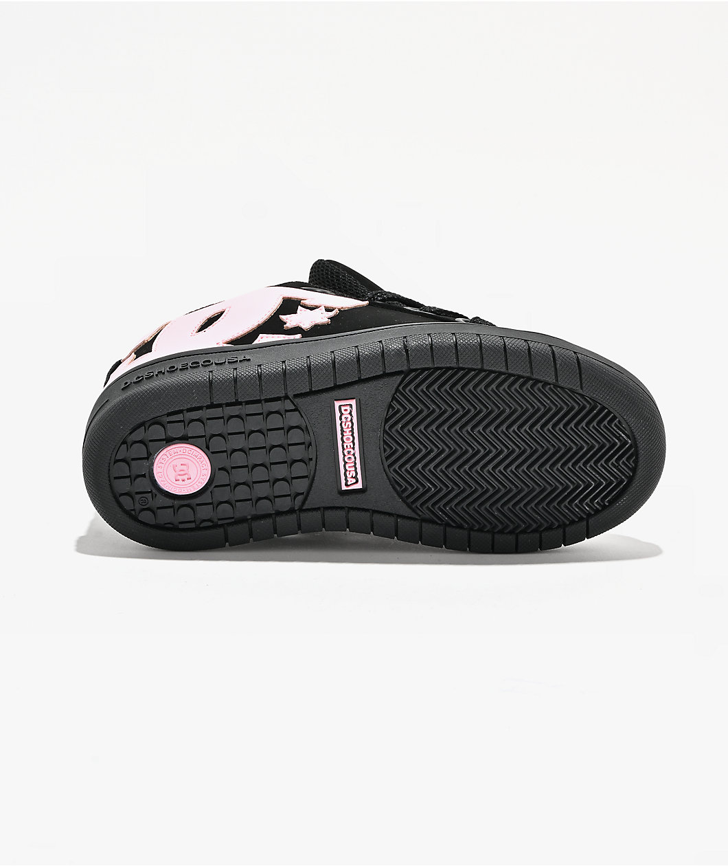 DC Kids Court Graffik Puff Black & Pink Skate Shoes