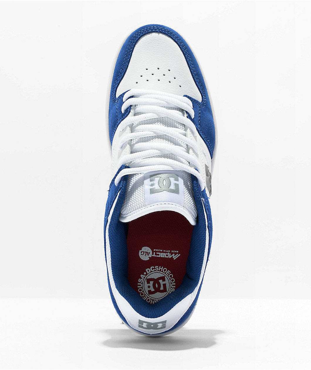 DC Manteca 4 Blue & White Suede Skate Shoes