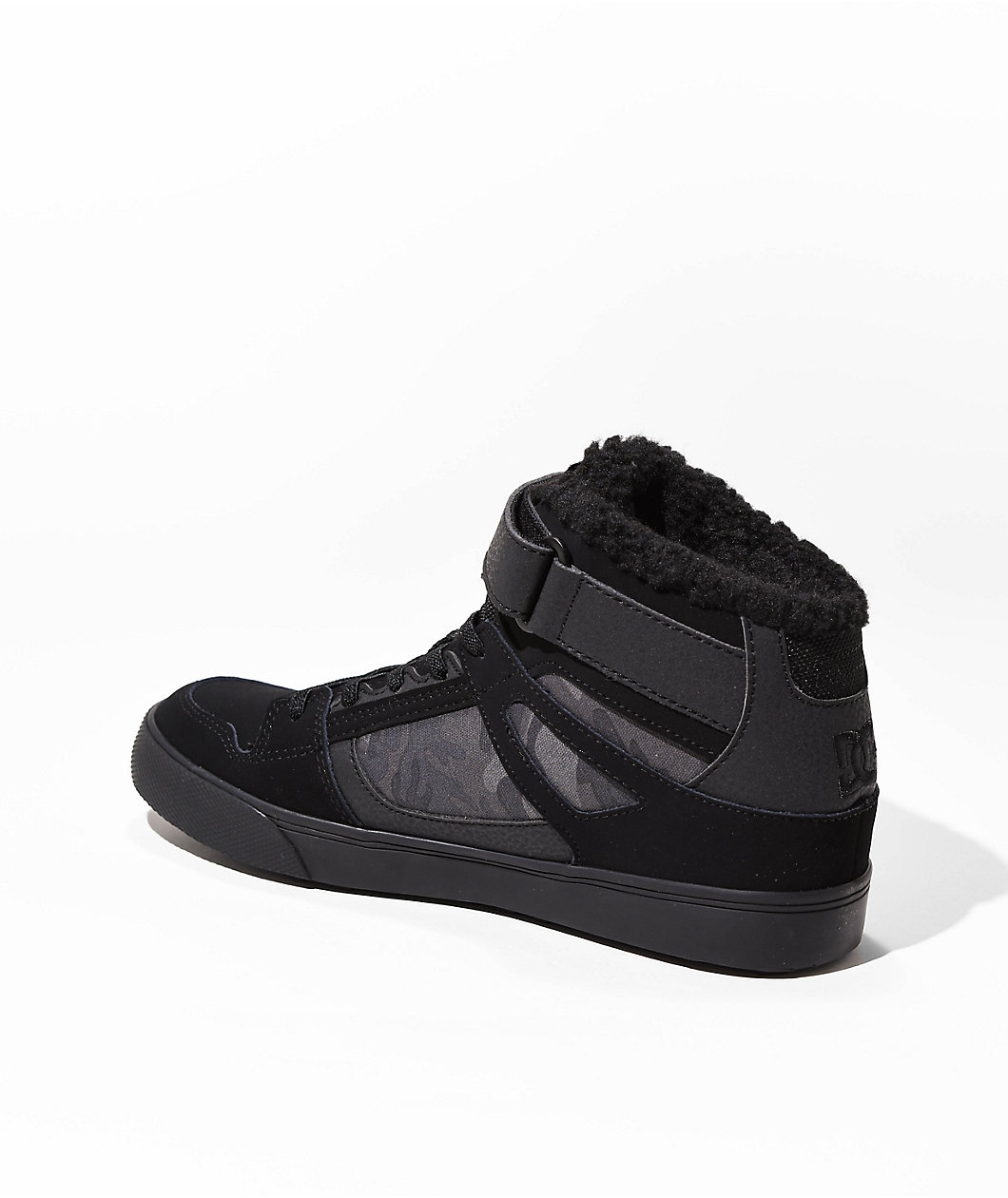 DC Pure High Top Black &  Camo Skate Shoes