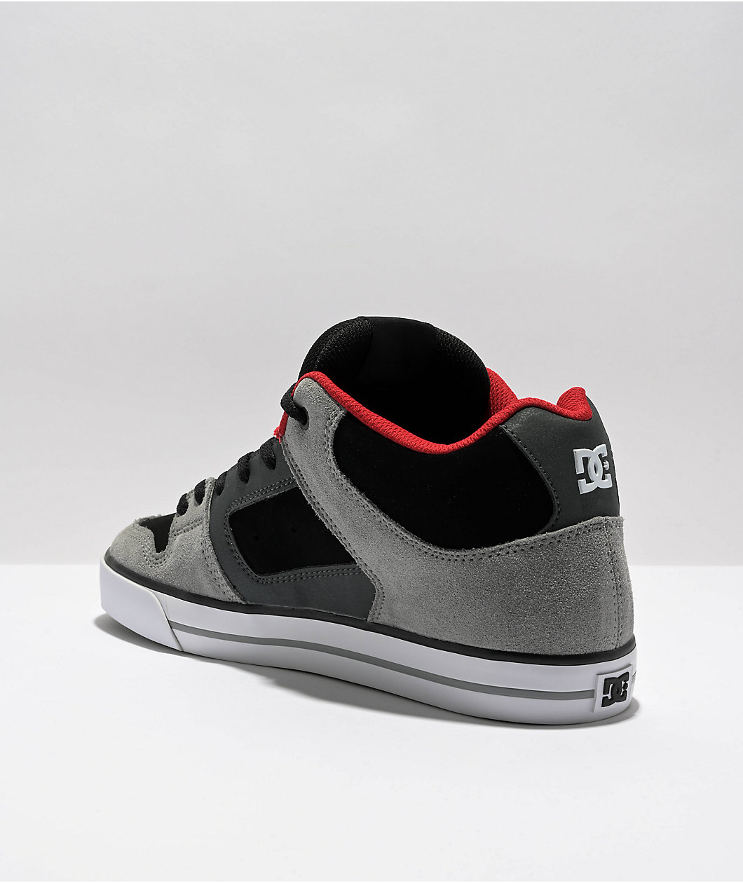 DC Pure Mid Black, Grey & Red Skate Shoes