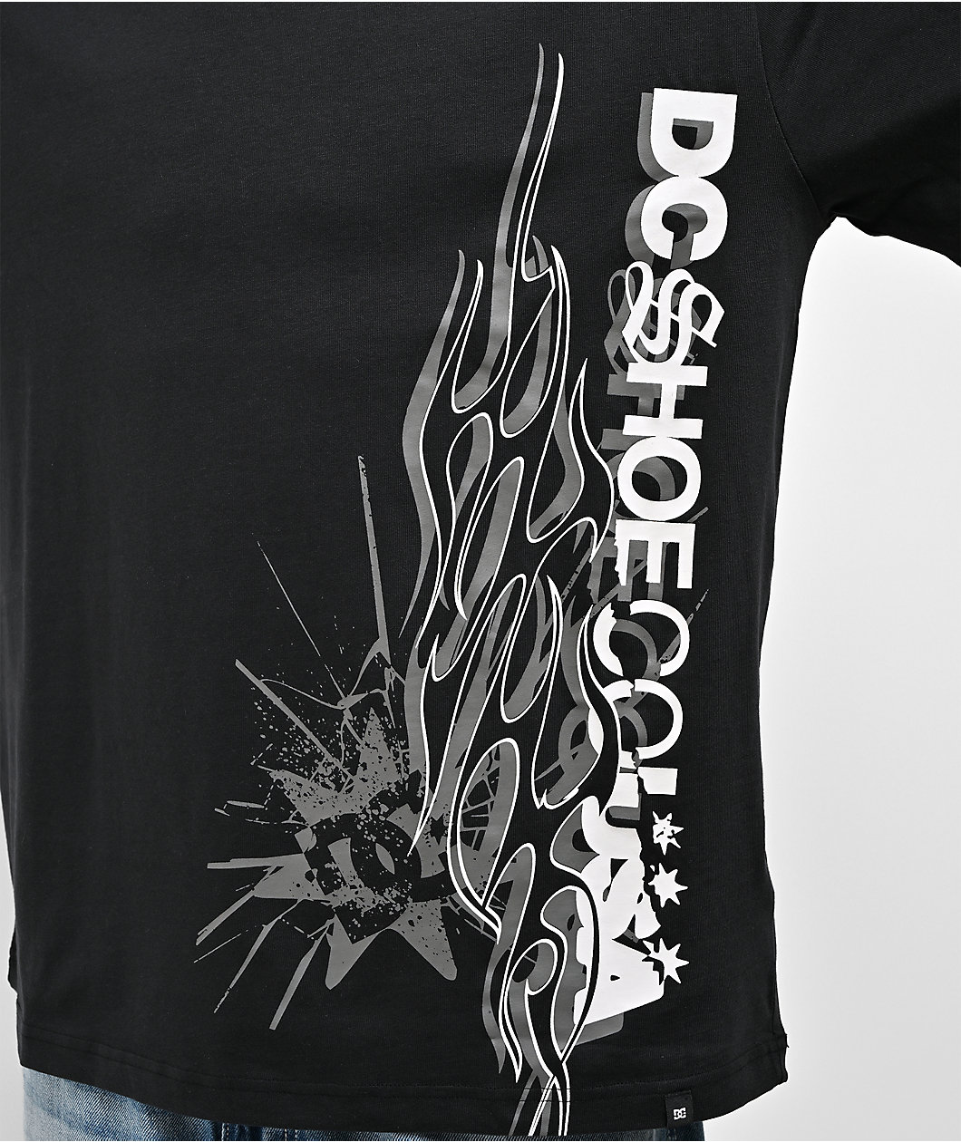 DC Side Flame Black T-Shirt