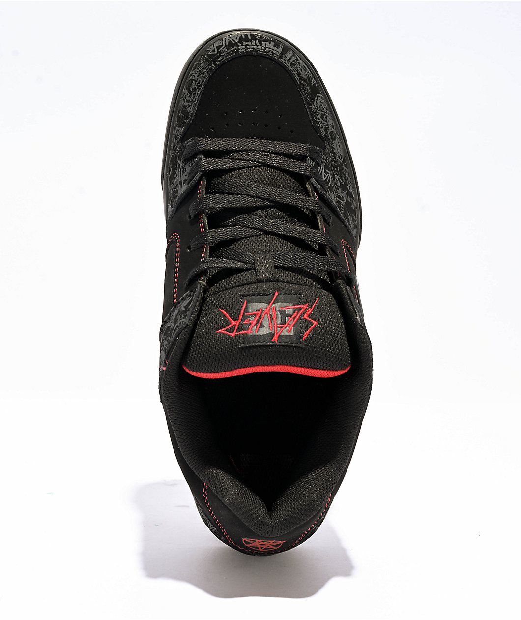 DC x Slayer Pure Black & Red Skate Shoes