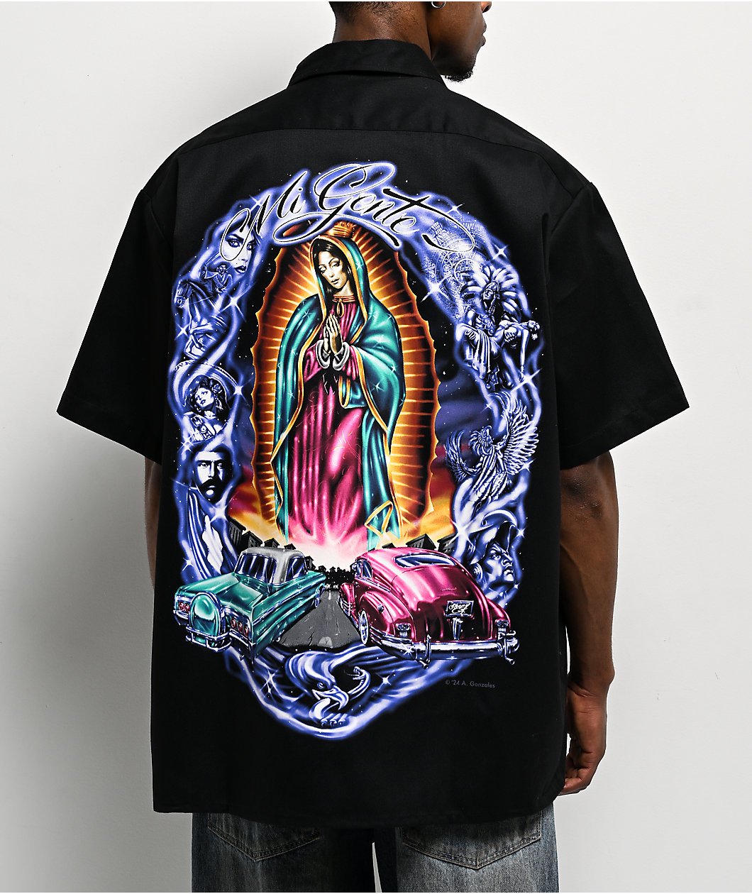 DGA Aztlan Mi Gente Black Work Shirt
