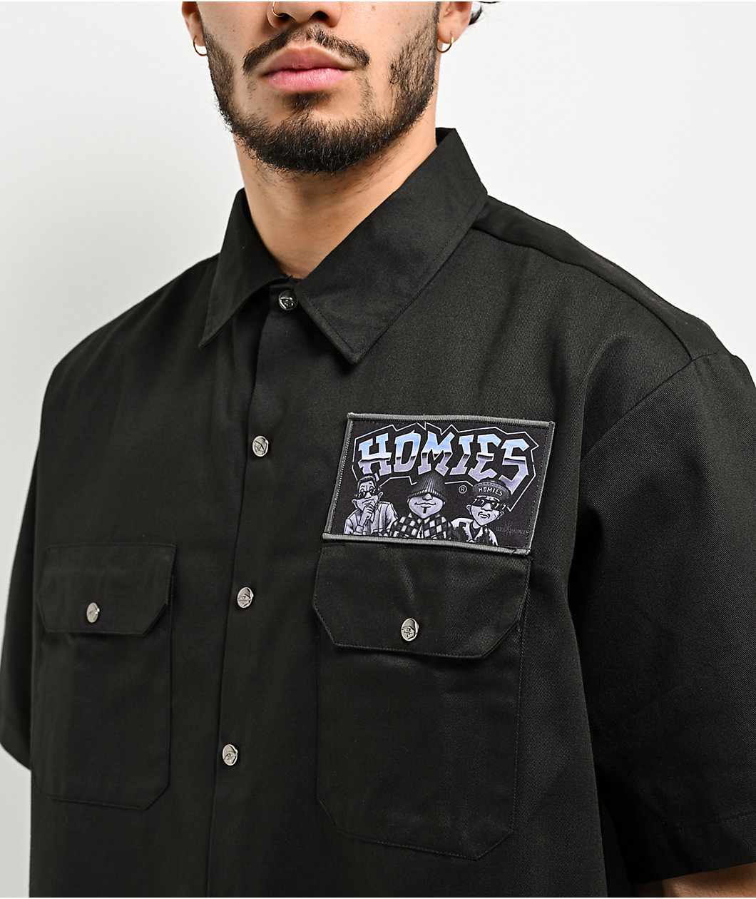 DGA Homies Joka Jams Black Button Up Short Sleeve Shirt