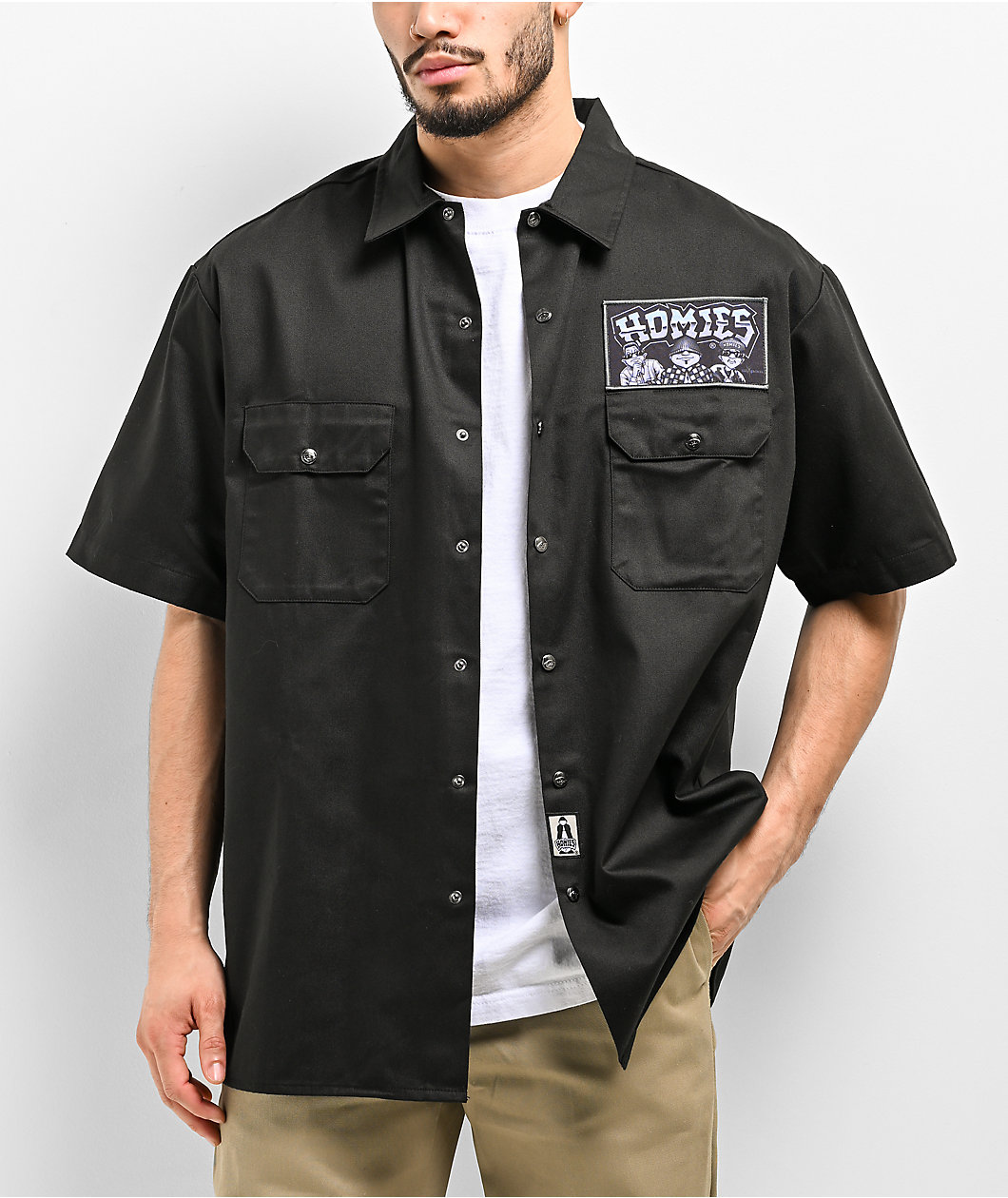 DGA Homies Joka Jams Black Button Up Short Sleeve Shirt