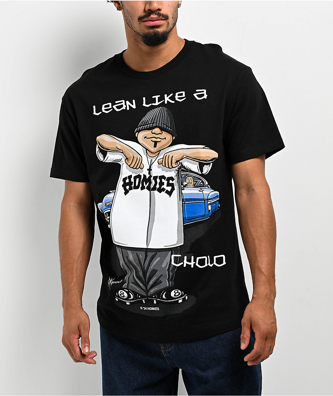 DGA Homies Lean Like A Cholo Black T-Shirt