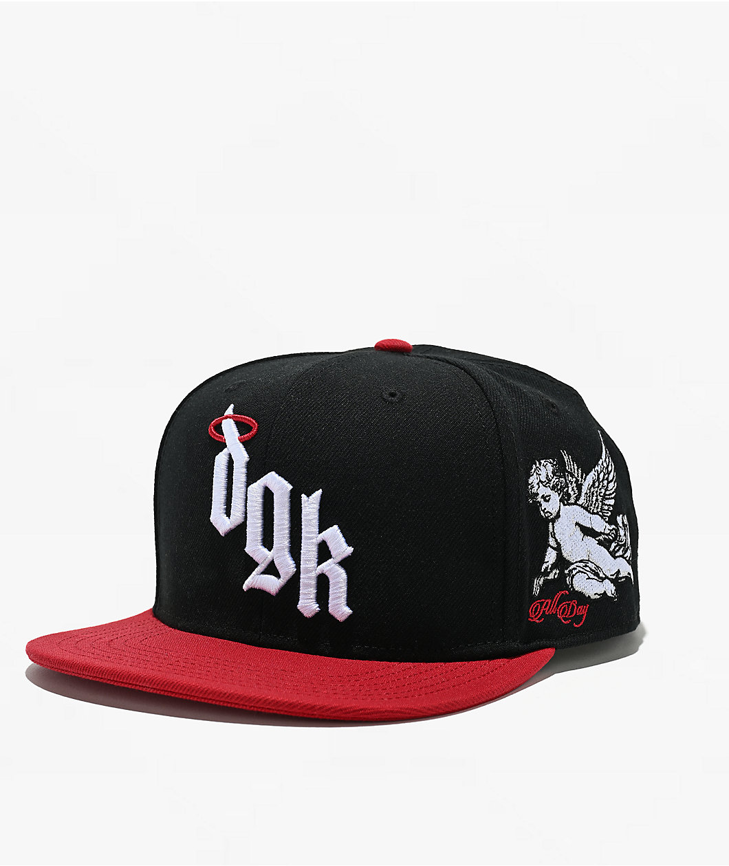 DGK Angelic Black & Red Snapback Hat