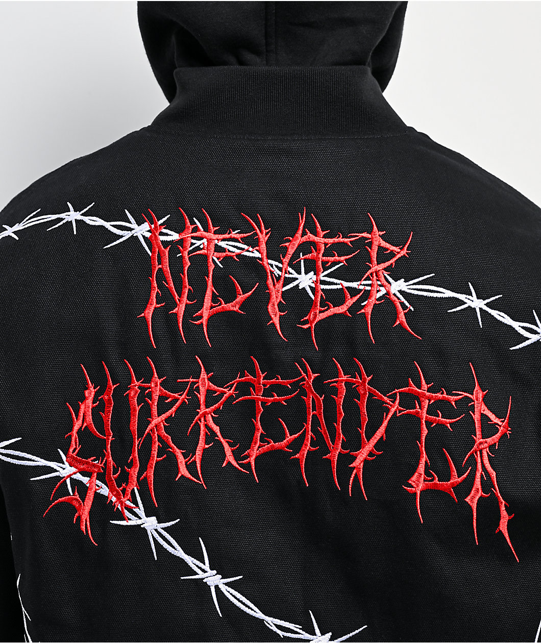 DGK Armory Black Hooded Bomber Jacket