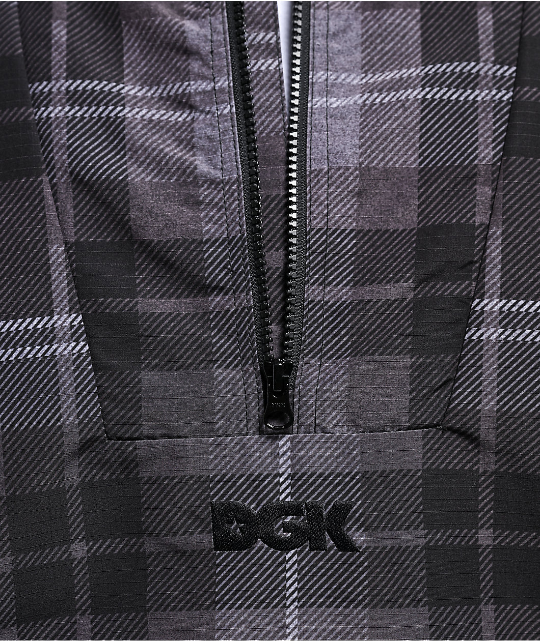 DGK District Black & Grey Plaid Anorak Jacket