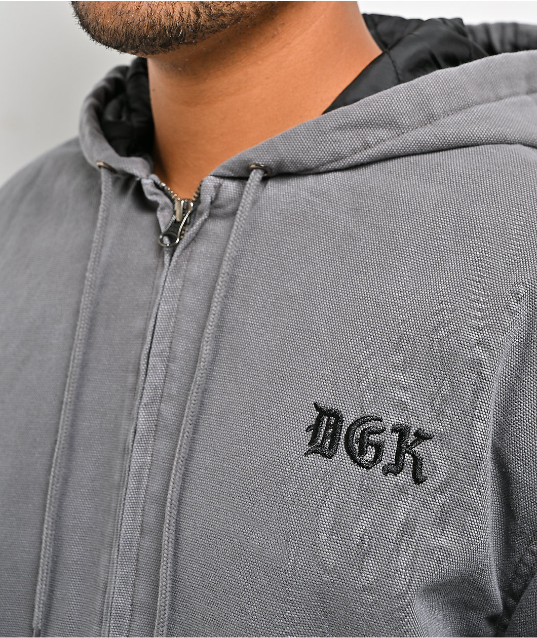 DGK Guadalupe Black Wash Hooded Canvas Jacket