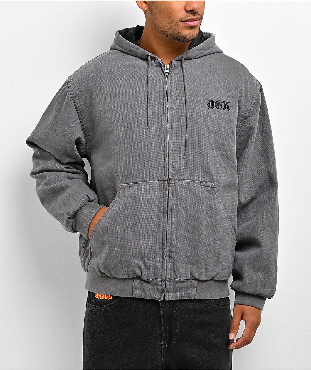 DGK Guadalupe Black Wash Hooded Canvas Jacket