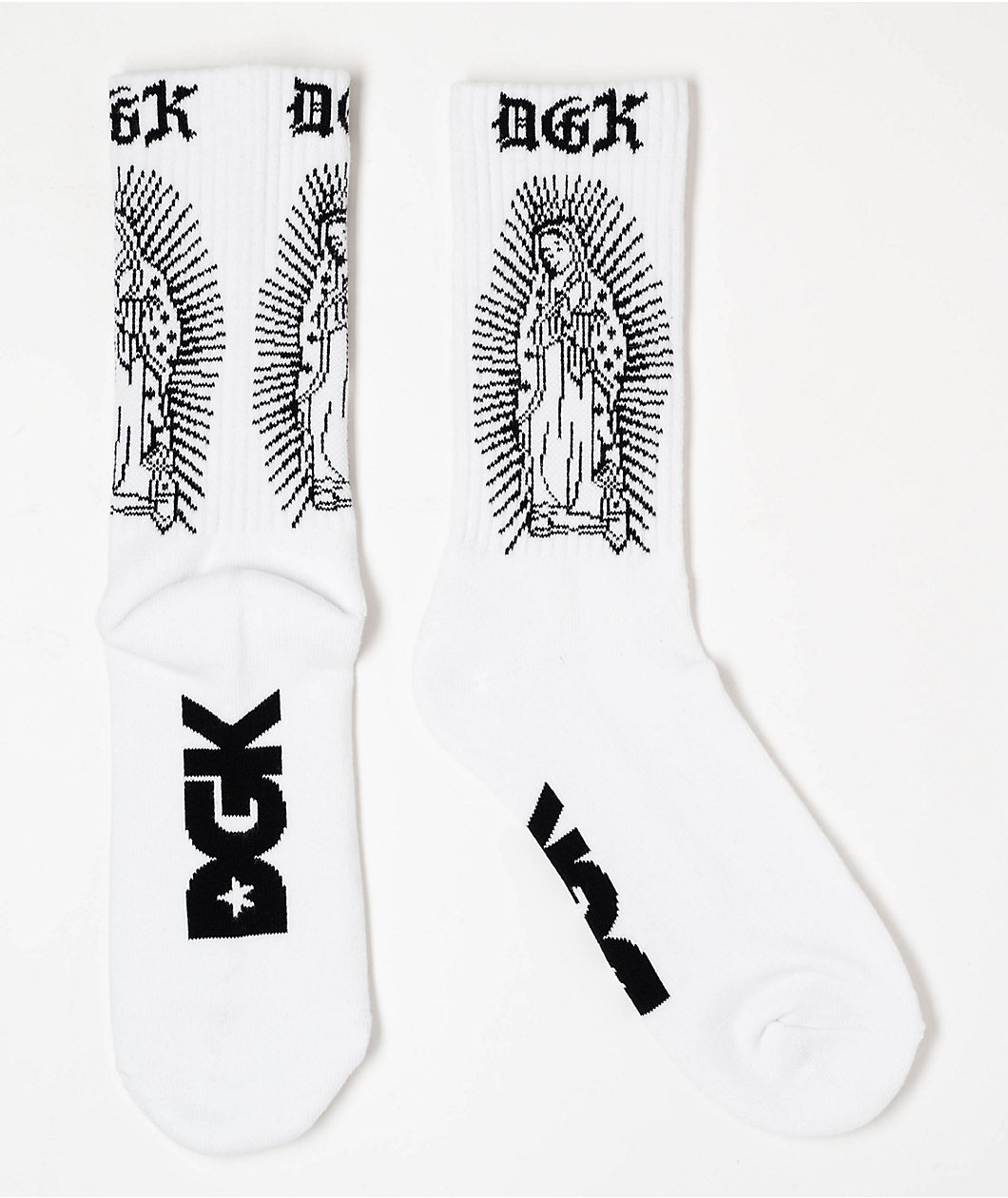 DGK Guadalupe White Crew Socks