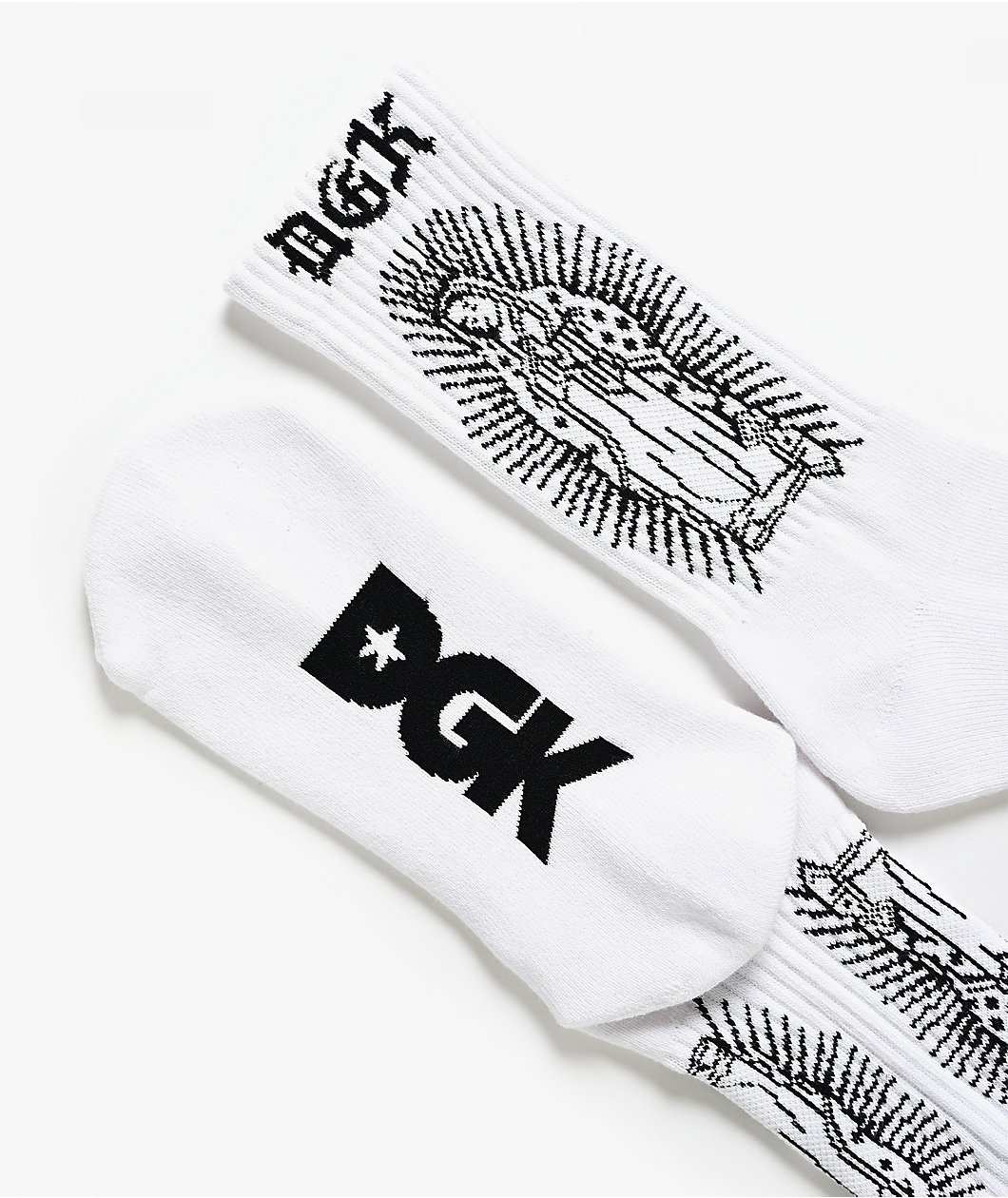 DGK Guadalupe White Crew Socks