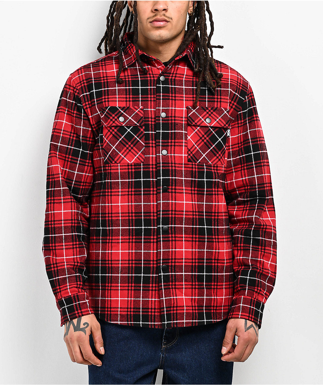 DGK Muerte Red Reversible Flannel Shirt Jacket