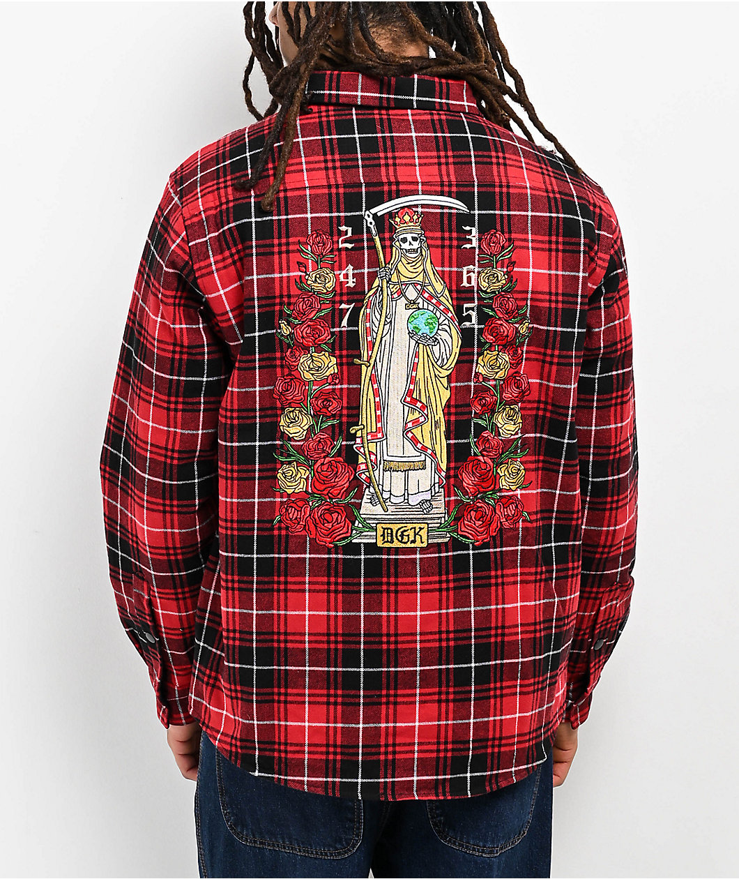 DGK Muerte Red Reversible Flannel Shirt Jacket