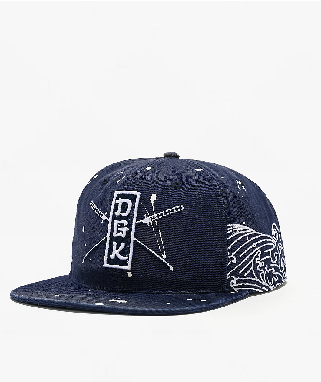 DGK Oceans Splatter Indigo Wash Snapback Hat