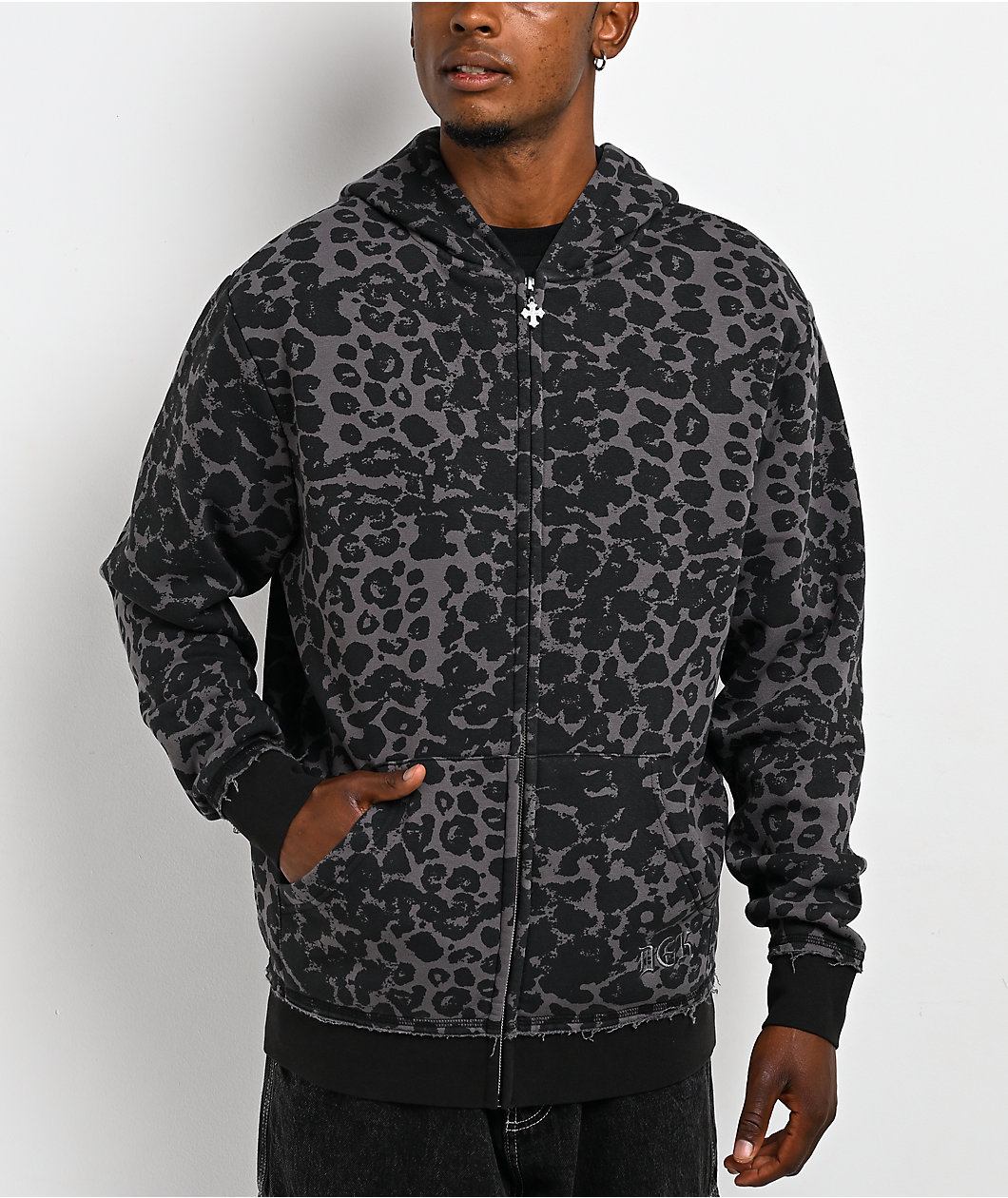 DGK Reckless Black Leopard Zip Hoodie