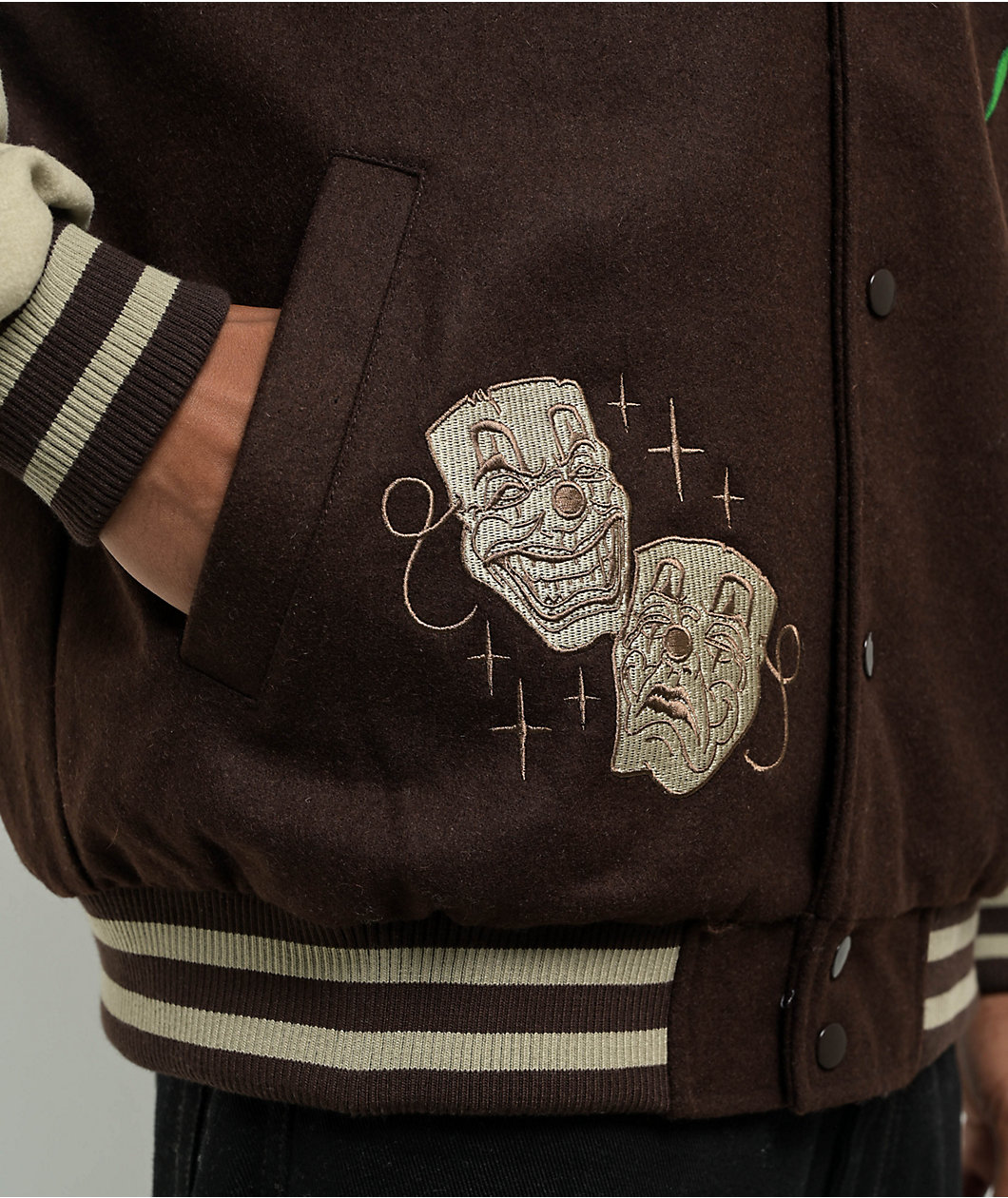 DGK Represent Letterman Brown & Tan Varsity Jacket