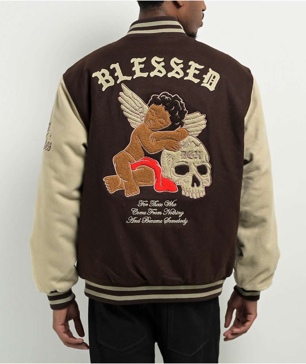 DGK Represent Letterman Brown & Tan Varsity Jacket