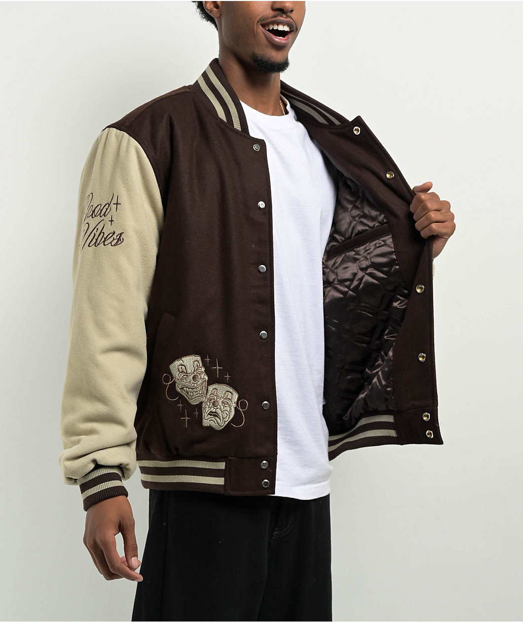 DGK Represent Letterman Brown & Tan Varsity Jacket