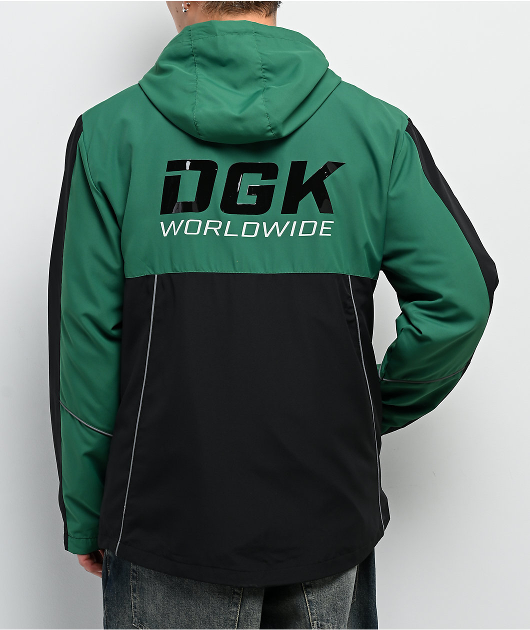 Adidas Adicolor Woven Mineral Green Crewneck Windbreaker Jacket at