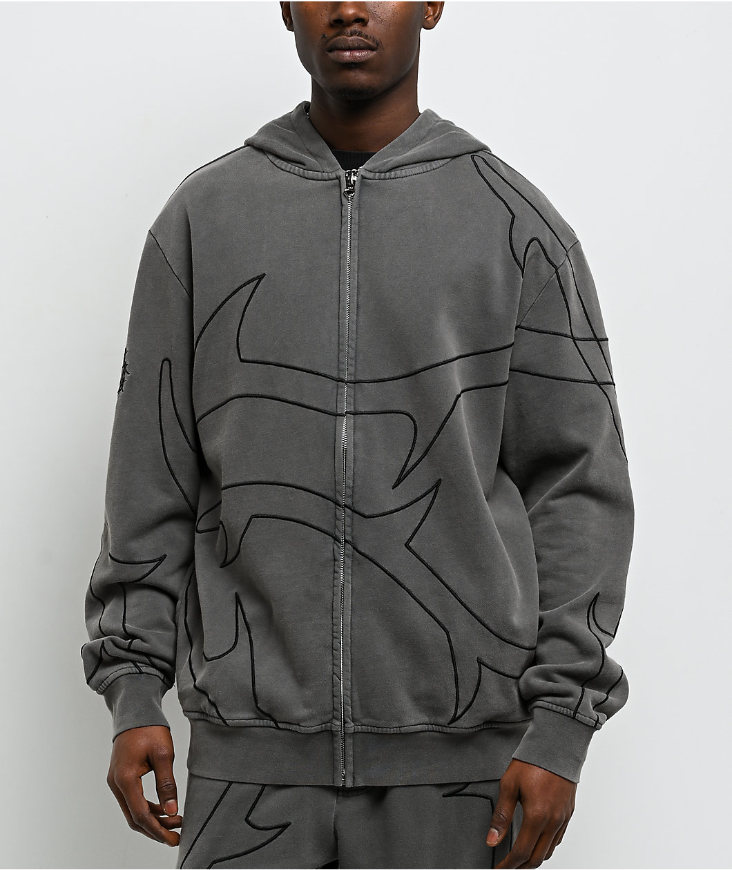 DGK Thorn Black Wash Zip Hoodie