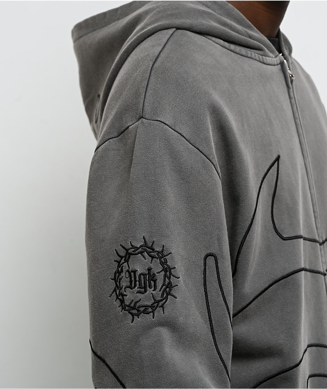 DGK Thorn Black Wash Zip Hoodie