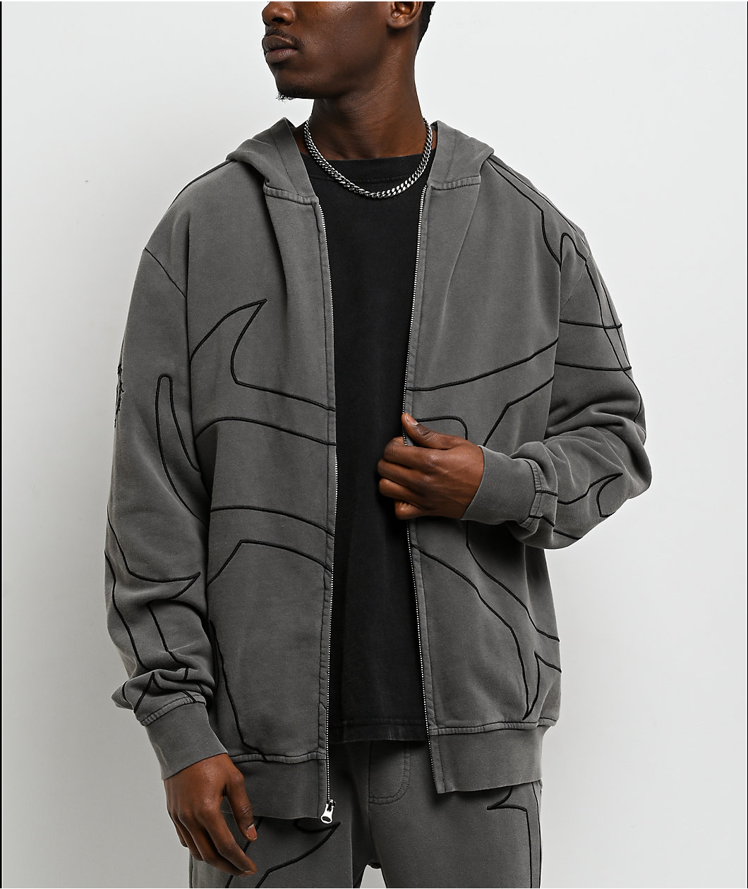 DGK Thorn Black Wash Zip Hoodie