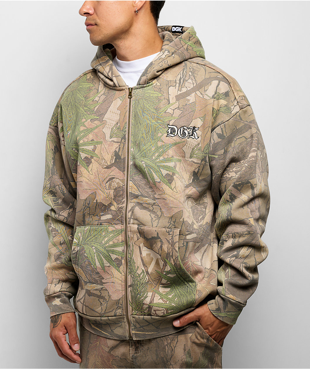 DGK Timber Camo Wash Zip Hoodie