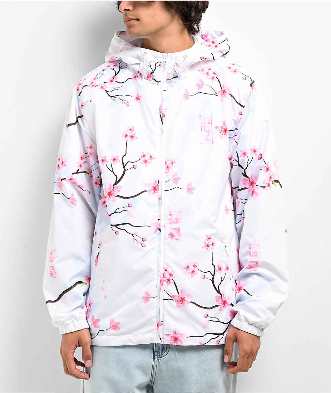 DGK Tranquil White Zip Windbreaker Jacket