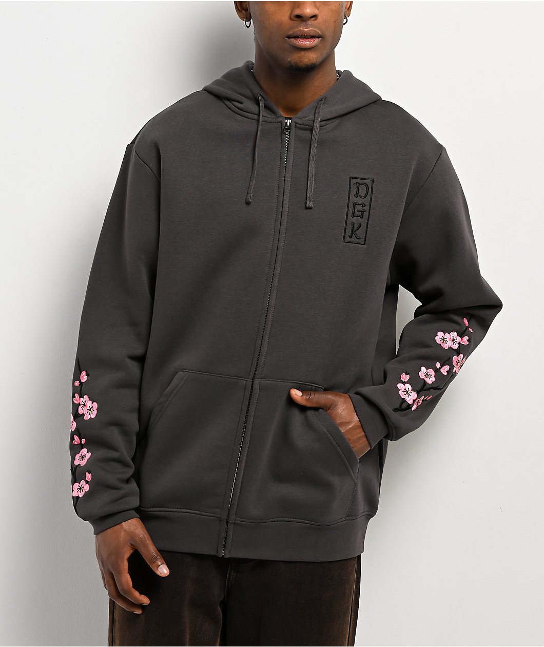 DGK Zen Charcoal Zip Hoodie