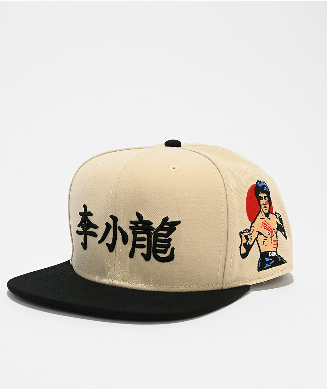DGK x Bruce Lee Balance Natural & Black Snapback Hat