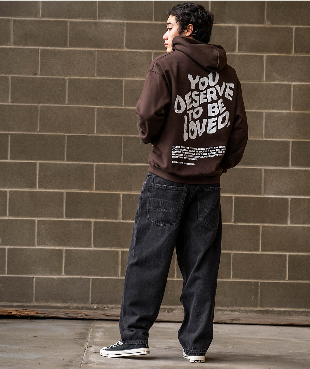 DREAM You Deserve To Be Loved Brown Hoodie