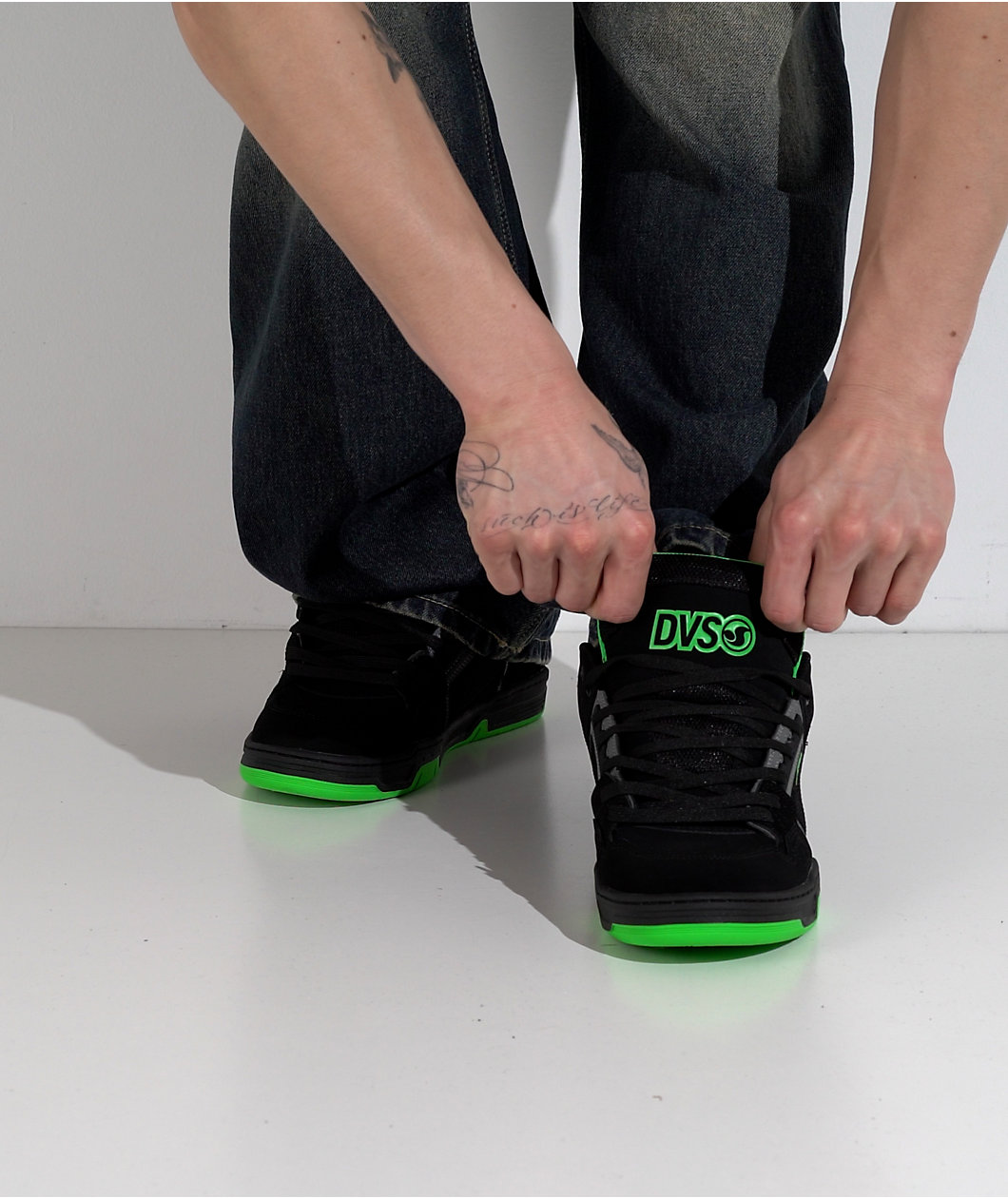 DVS Comanche Black, Charcoal & Lime Skate Shoes