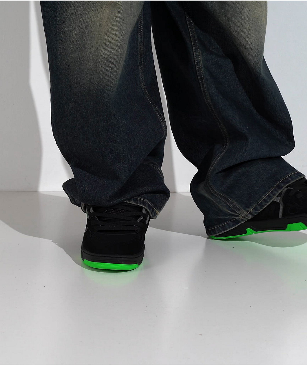 DVS Comanche Black, Charcoal & Lime Skate Shoes