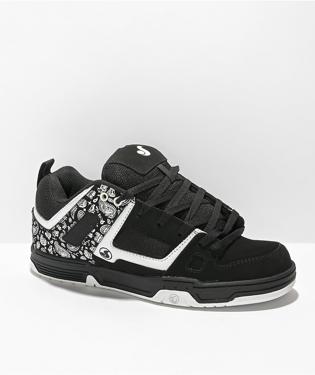DVS Gambol Black, White, & Paisley Skate Shoes