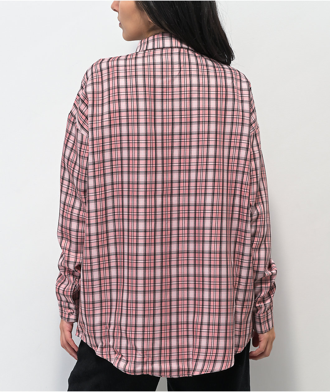 Daisy Street Lucy Pink Plaid Flannel Shirt