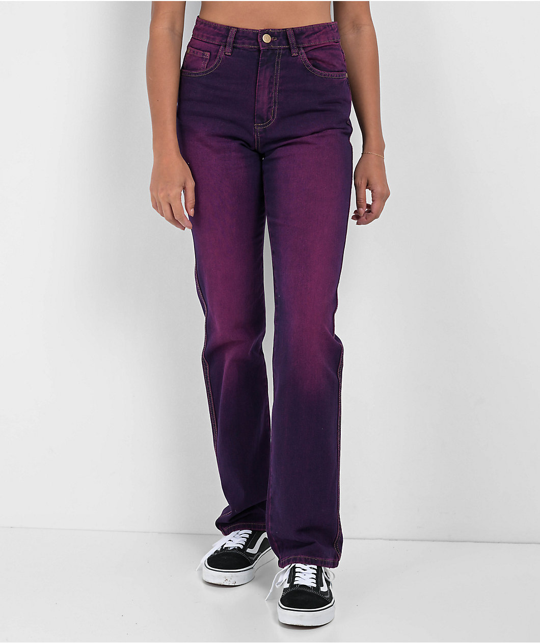 Daisy Street Mid Rise Purple Washed Jeans