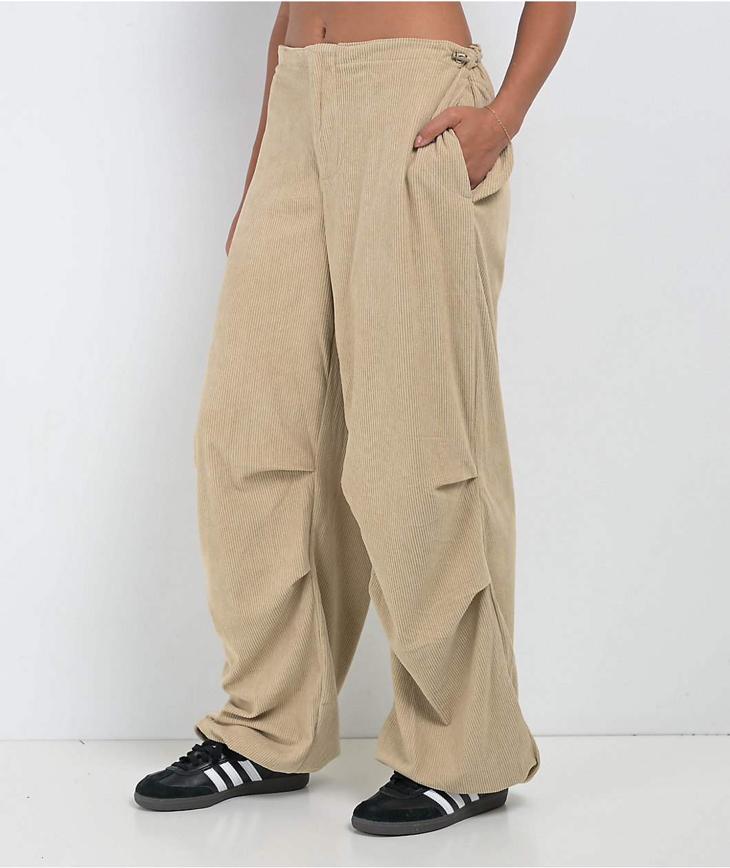 Daisy Street Natural Wide Leg Corduroy Pants