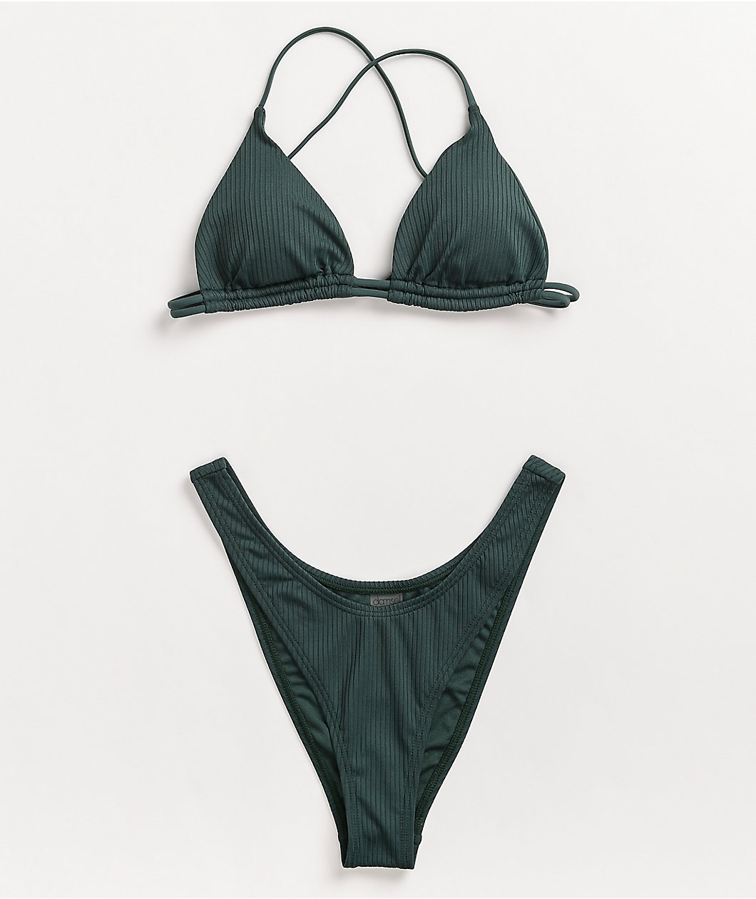 Damsel Aftan Rib Green High Leg Bikini Bottom