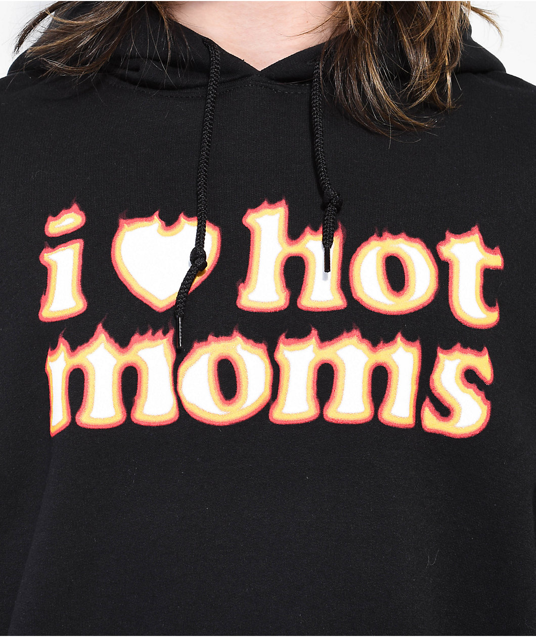 Danny Duncan I Heart Hot Moms Flame Black Hoodie