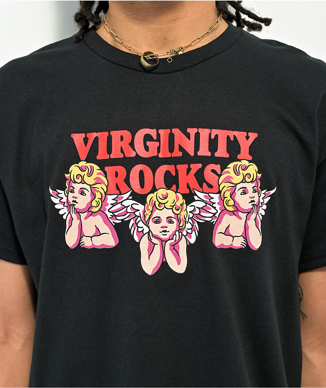 Danny Duncan Virginity Rocks Angel Black T-Shirt