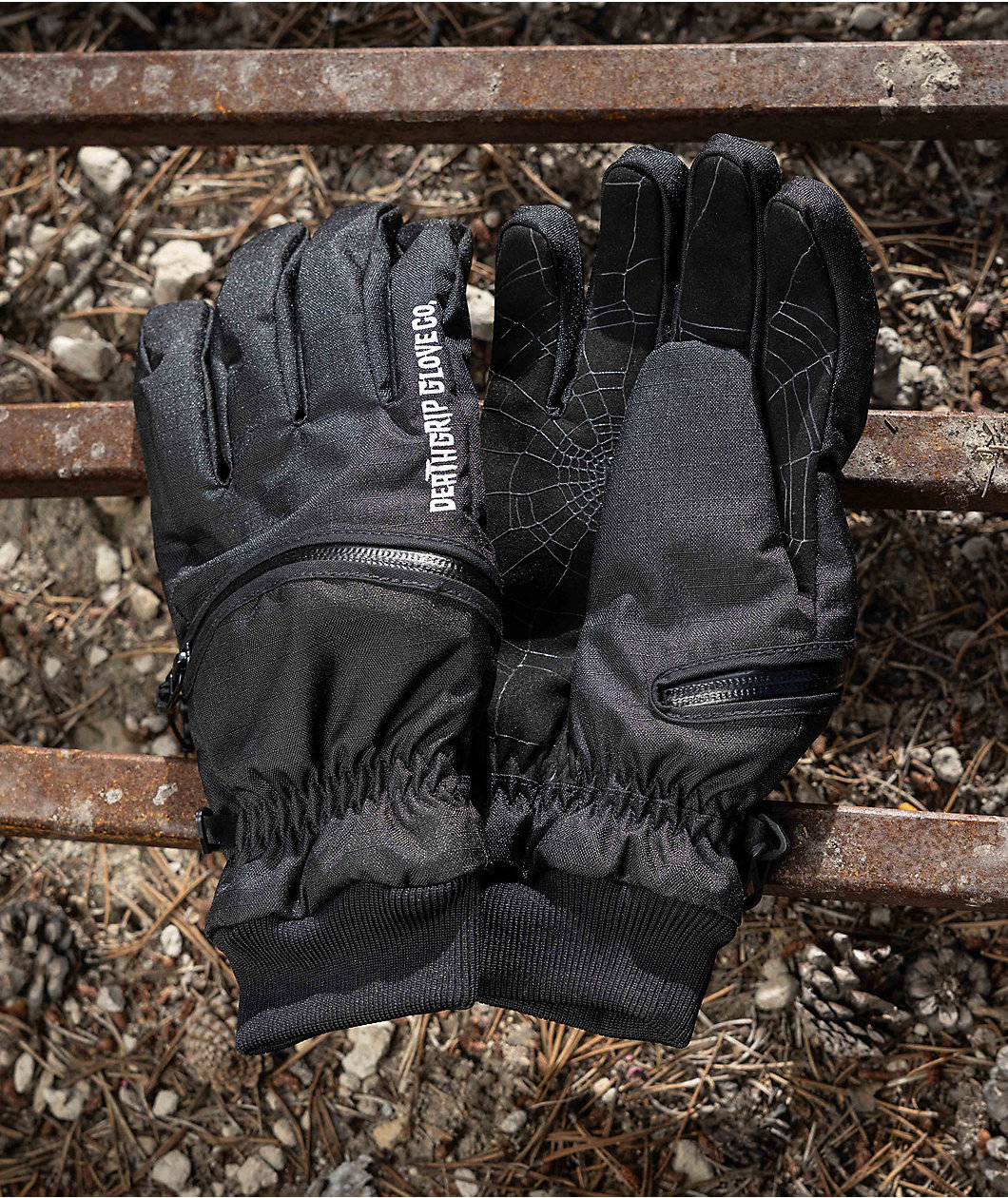 Deathgrip Ghoul Black Web Snowboard Gloves